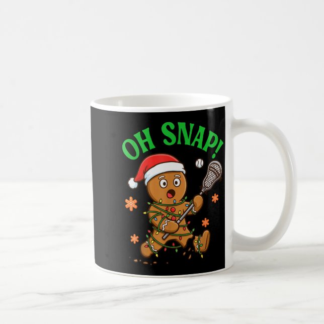 Caneca De Café Funny Gingerbread Lacrosse Christmas Cookie Oh Sna (Direita)