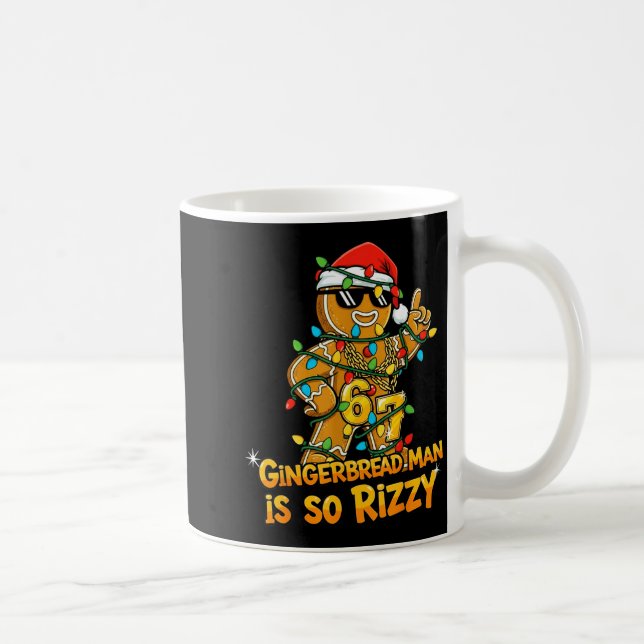 Caneca De Café Funny Gingerbread Man Is So Rizzy Christmas Meme 6 (Direita)