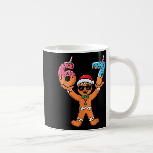 Caneca De Café Funny Gingerbread Six Seven Meme Christmas Brainro (Direita)