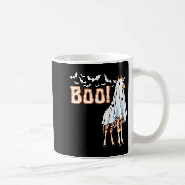 Caneca De Café Funny Giraffe Ghost Boo Shirt Cute Animal Hallowee (Direita)