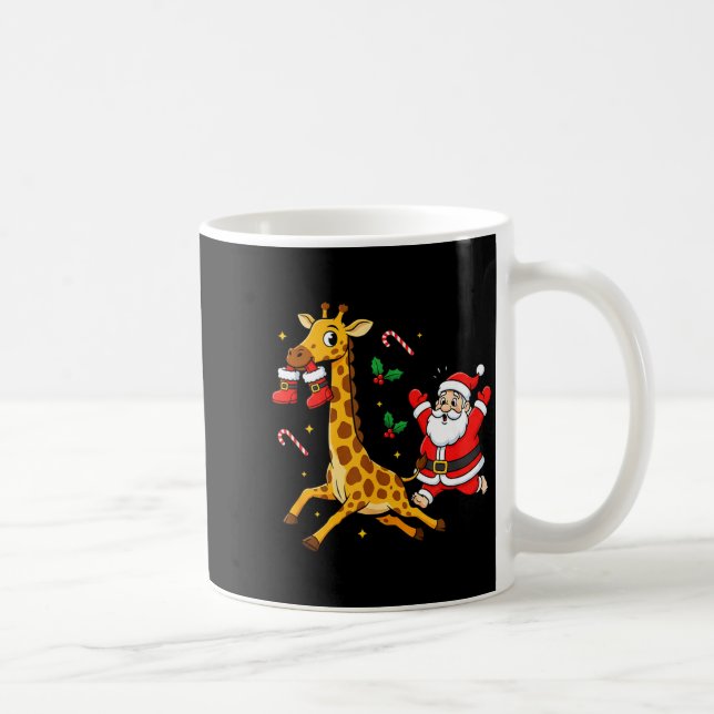 Caneca De Café Funny Giraffe Santa Claus Boots Christmas Womens M (Direita)