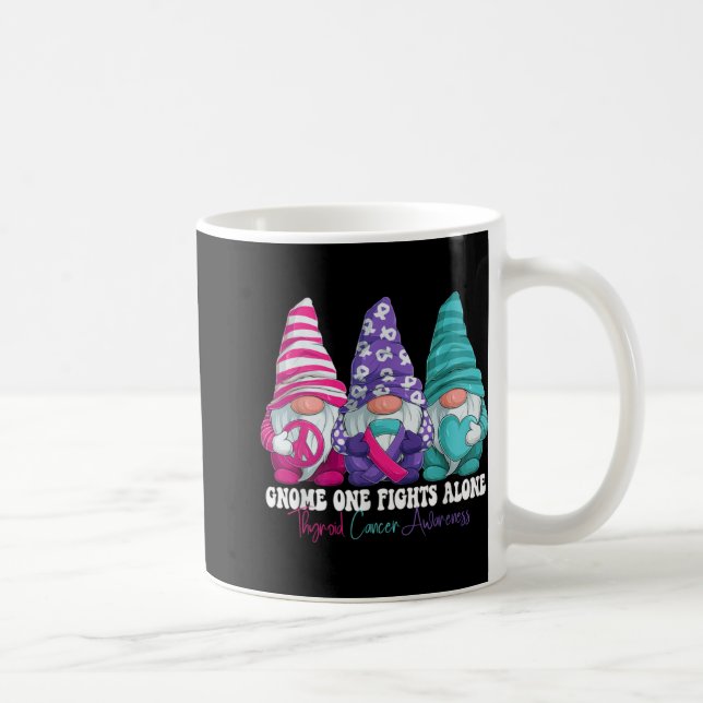 Caneca De Café Funny Gnomies Thyroid Cancer Awareness Month Ribbo (Direita)