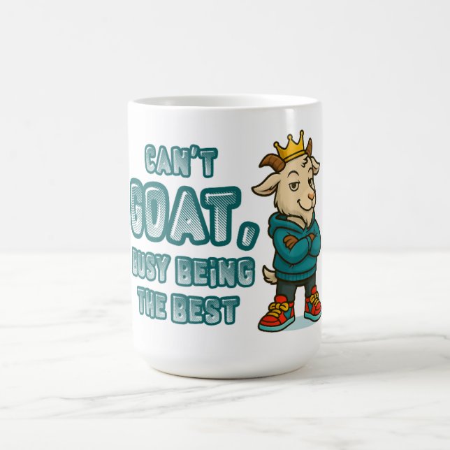 Caneca De Café Funny Goat Mug with Crown & Swagger Attitude (Centro)