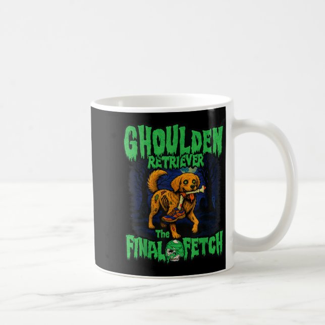 Caneca De Café Funny Golden Retriever Zombie Halloween, Soky Ghou (Direita)