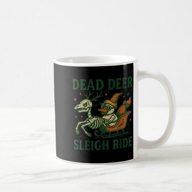 Caneca De Café Funny Goth Christmas Pun Y Reindeer Skeleton Xmas  (Direita)