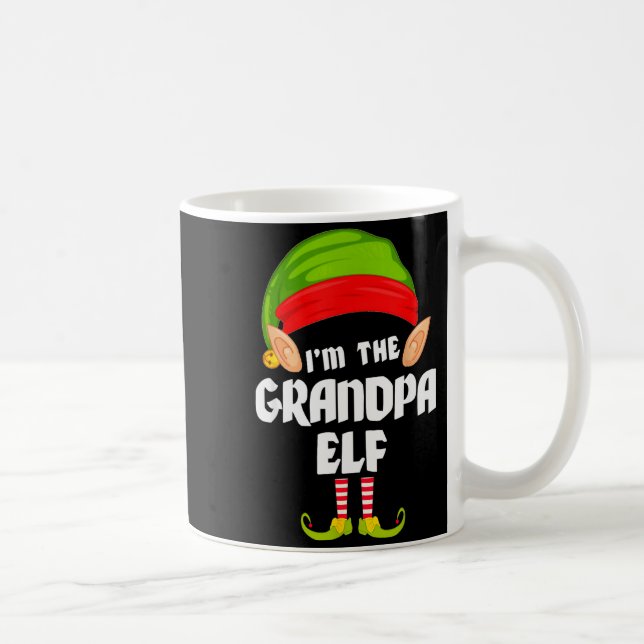 Caneca De Café Funny Grandpa Elf Matching Family Group Pj Christm (Direita)