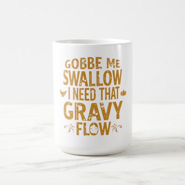 Caneca De Café Funny Gravy Flow Thanksgiving Typography  Gif (Centro)