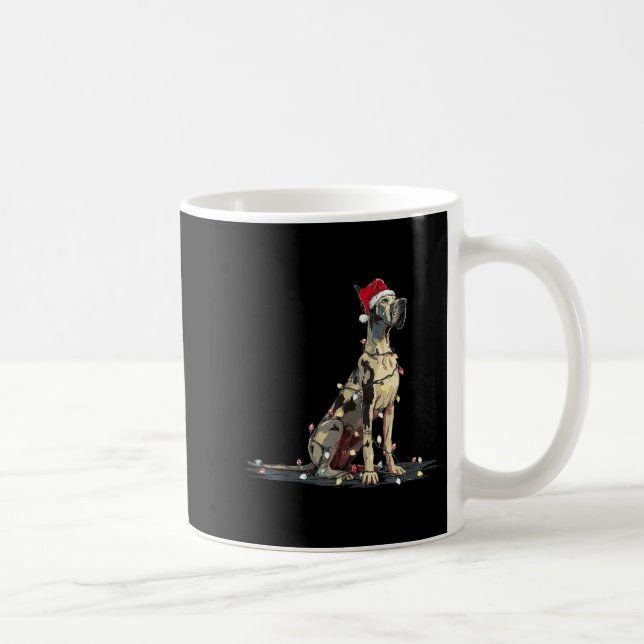 Caneca De Café Funny Great Dane Christmas Graphics Dog Lights Lov (Direita)