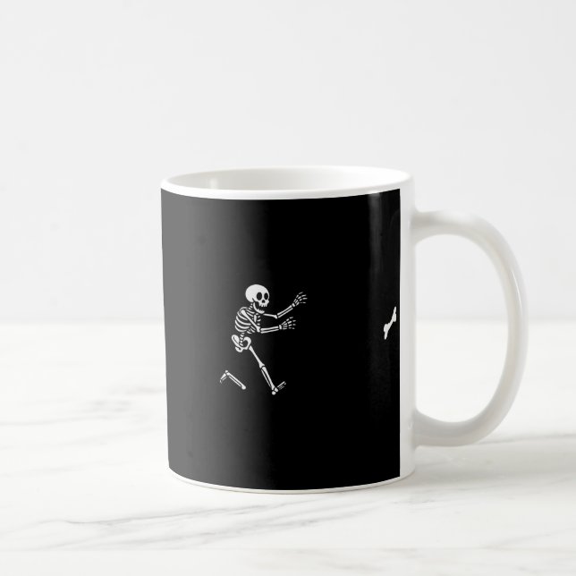 Caneca De Café Funny Great Dane Running Skeleton Halloween  (Direita)