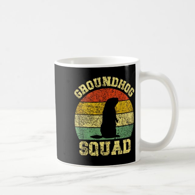 Caneca De Café Funny Groundhog Squad Design Happy Groundhog Day 2 (Direita)