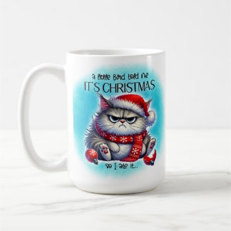 Caneca De Café Funny Grumpy Mad Kitty Christmas | Coffee Mug