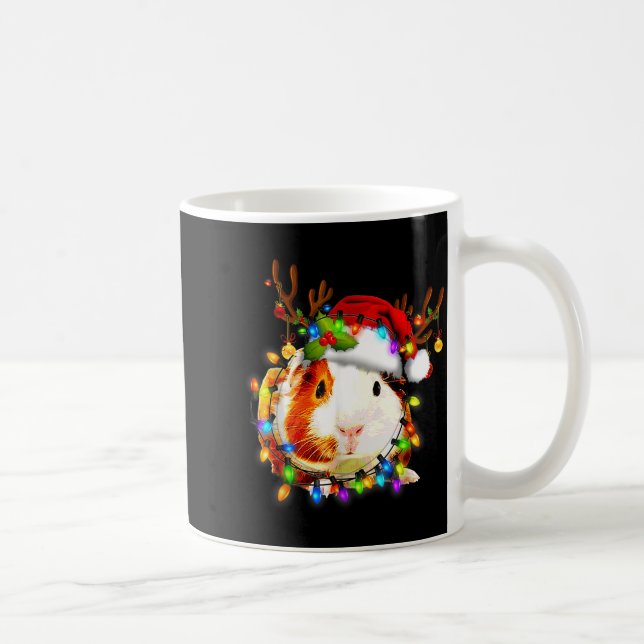 Caneca De Café Funny Guinea G Christmas Reindeer Christmas Lights (Direita)