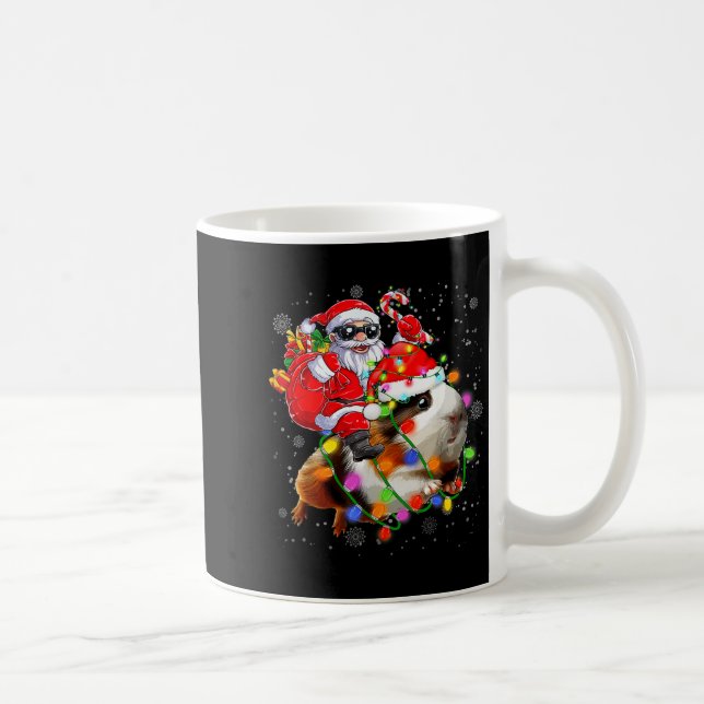 Caneca De Café Funny Guinea G Christmas Santa Hat Xmas Lights  (Direita)