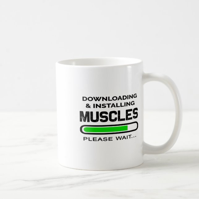 Caneca De Café Funny Gym Workout Tee downloading And Installing M (Direita)