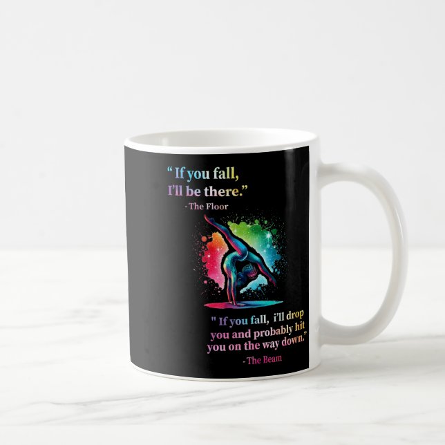 Caneca De Café Funny Gymnastics Floor Saying Gymnast Girl Rainbow (Direita)