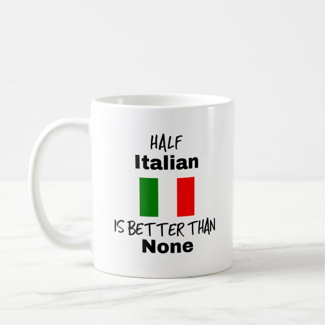 Caneca De Café Funny Half Italiana Gift Mug (Esquerda)