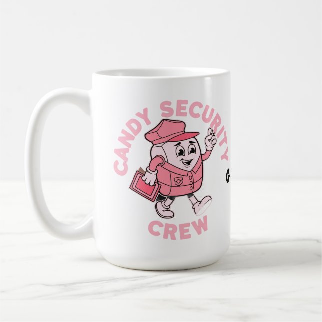 Caneca De Café Funny Halloween Candy Quote Candy Security Crew  (Esquerda)