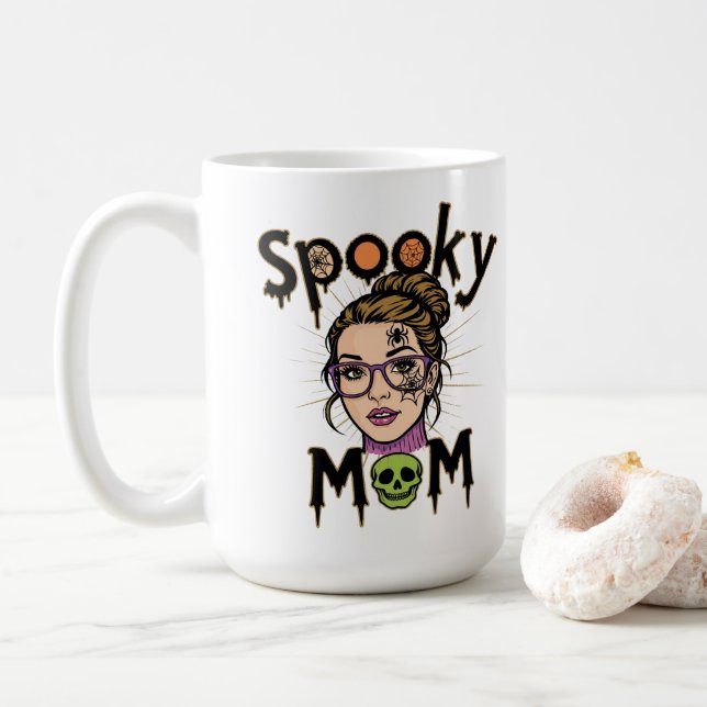 Caneca De Café Funny Halloween Spooky Mom Witch Mom (Com Donut)