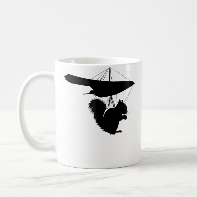 Caneca De Café Funny Hang Glider Squirrel Hang Gliding Squirrel (Esquerda)