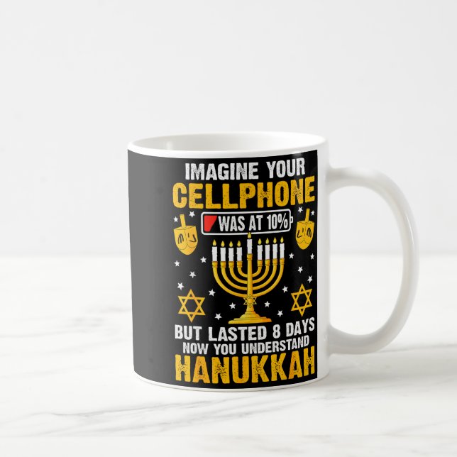 Caneca De Café Funny Hanukkah Imagine Your Cellphone Chanukah Jew (Direita)