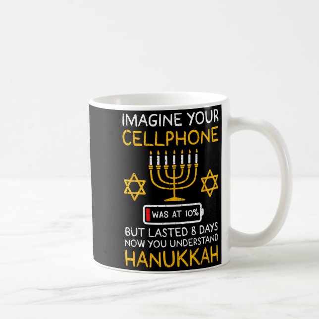 Caneca De Café Funny Hanukkah Imagine Your Cellphone Chanukah Jew (Direita)
