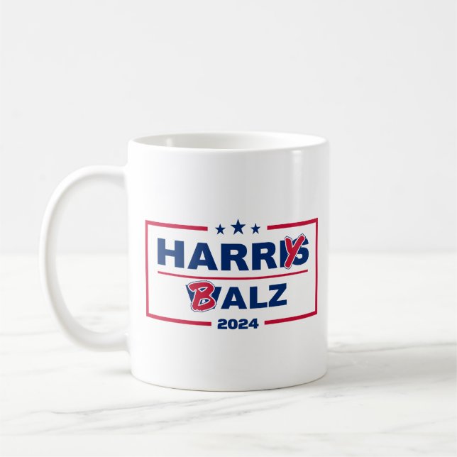 Caneca De Café Funny Harris Walz 2024 Harry Balz 2024 (Esquerda)