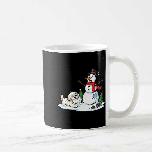 Caneca De Café Funny Havanese Snowman Christmas Tree Xmas Womens  (Direita)