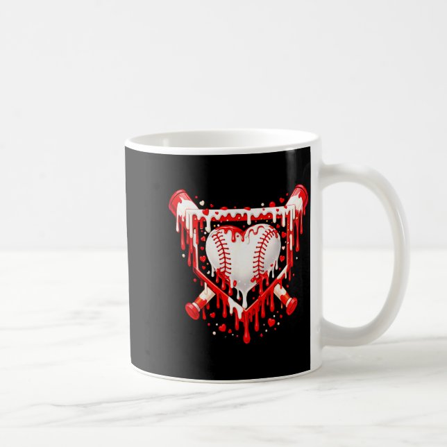 Caneca De Café Funny Heart Baseball Drip Ice Cream Valentines Day (Direita)