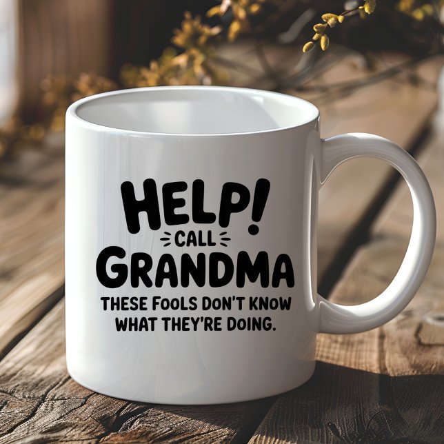 Caneca De Café Funny Help Call Grandma Gift Grandmother  (Criador carregado)