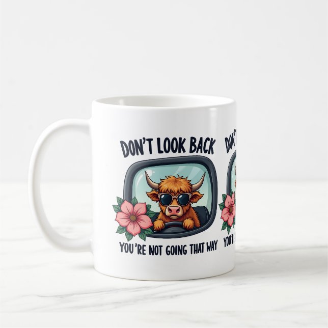 Caneca De Café Funny Highland Cow Retro Western Motivation Art (Esquerda)
