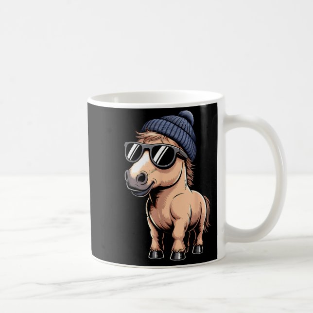 Caneca De Café Funny Horse In Retro Style - Farm Humour Ny Funny  (Direita)