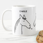 Caneca De Café Funny Horse Personalizado<br><div class="desc">Um design de desenho animado engraçado para aqueles que amam animais,  cavalos e equitação. Altere o nome para personalizar.</div>