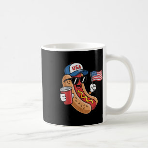 Caneca De Café Funny Hotdog Patriótico Usa Bandeira 4 De Julho In