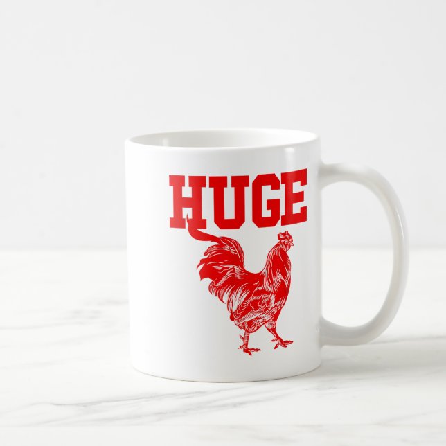Caneca De Café Funny Huge Mens Rooster Graphic  (Direita)