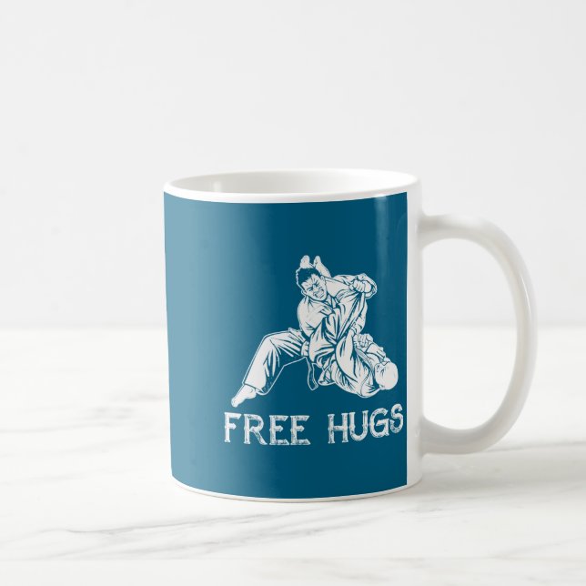 Caneca De Café Funny Hugs Brazilian Jiu Jitsu Mma Bjj  (Direita)