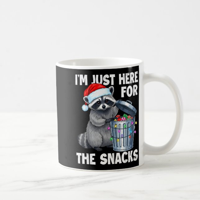 Caneca De Café Funny I'm Just Here For The Snacks Raccoon Christm (Direita)