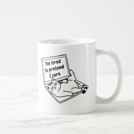 Caneca De Café Funny Introvert Cat Mug – Too Tired To Care