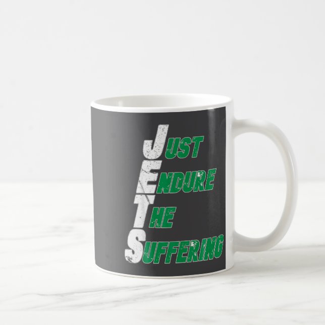 Caneca De Café Funny Jets Just Endure The Suffering Football  (Direita)