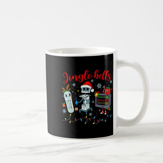 Caneca De Café Funny Jingle Bells Telemetry Nurse Christmas Tech  (Direita)
