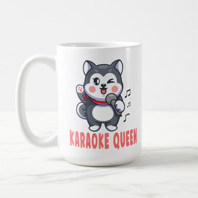 Caneca De Café Funny Karaoke Gift Dog Lover Siberian Husky Trave (Esquerda)