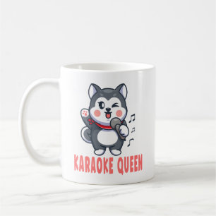 Caneca De Café Funny Karaoke Music Dog Lover Siberian Husky
