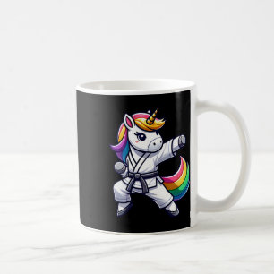 Caneca De Café Funny Karate Unicorn Atleta Black Belt Meninas