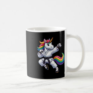Caneca De Café Funny Karate Unicorn Black Belt Atletas Meninas