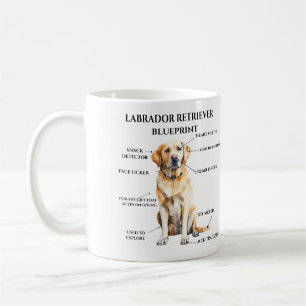 Caneca De Café Funny Labrador Retriever Blueprint