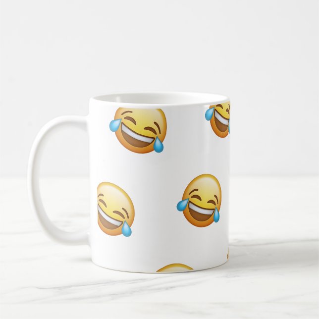 Caneca De Café Funny Laughing Crying Emoji Graphic (Esquerda)