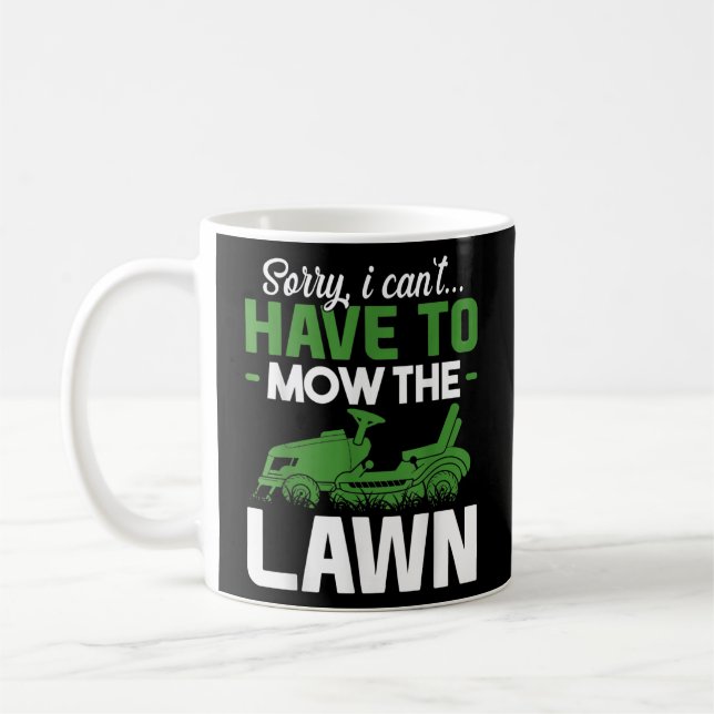 Caneca De Café Funny Lawn, Grass, Cortando Pai (Esquerda)