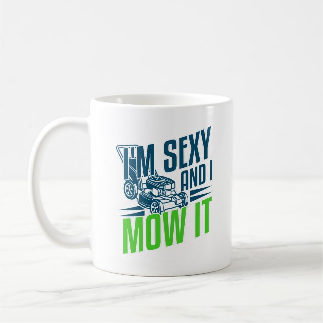 Caneca De Café Funny Lawn Mower Lawn Cuidando Com Pai Marido (Esquerda)