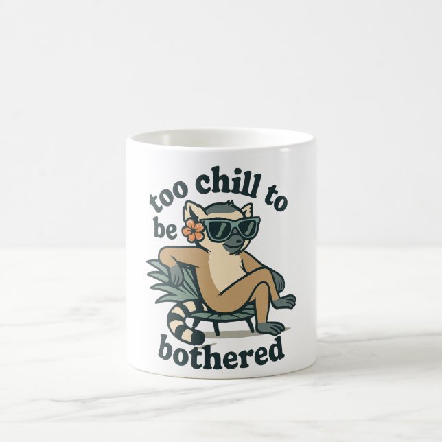 Caneca De Café Funny Lemur Too Chill To Be Bothered Madagascar Ar (Centro)