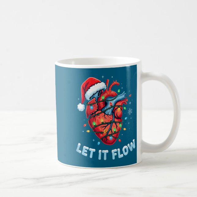 Caneca De Café Funny Let It Flow Heart Anatomy Nurse Christmas  (Direita)