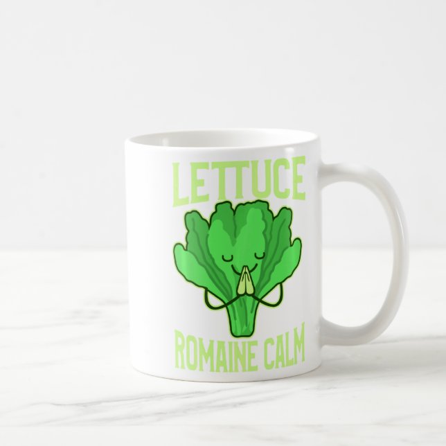 Caneca De Café Funny Lettuce Romaine Calm Meditation Yoga Zen  (Direita)